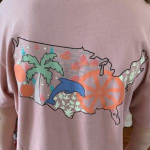 Desert Pink "Short Sleeve" tee shirt with American Farmer design
