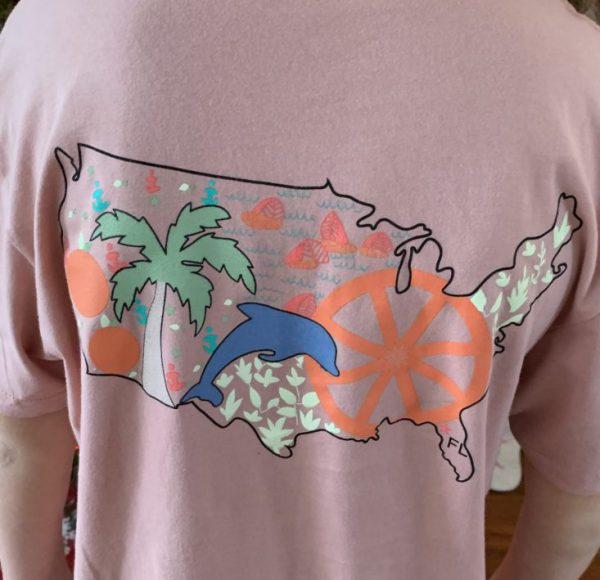 Desert Pink "Short Sleeve" tee shirt with American Farmer design